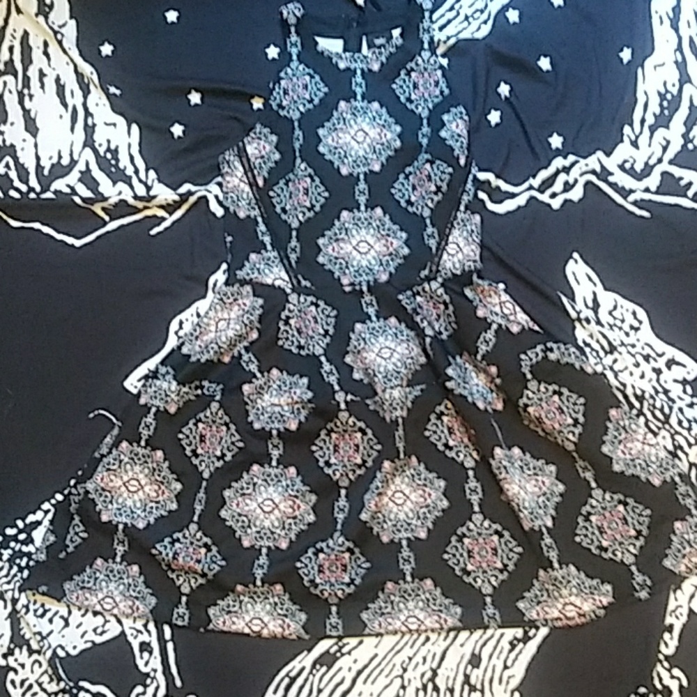 Black Printed Dress Mossimo Supply
